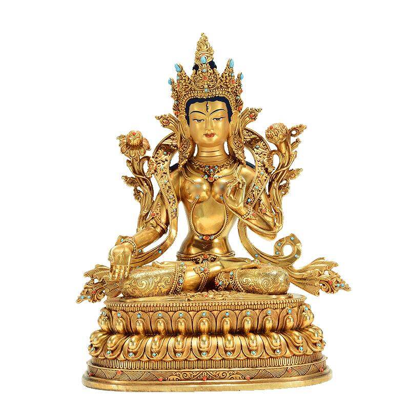 CHUANGLONG | Bronze Gilt White Tara Statue Home Table Decor Craftwork ราคา 14,487 บาท*ส่งฟรี