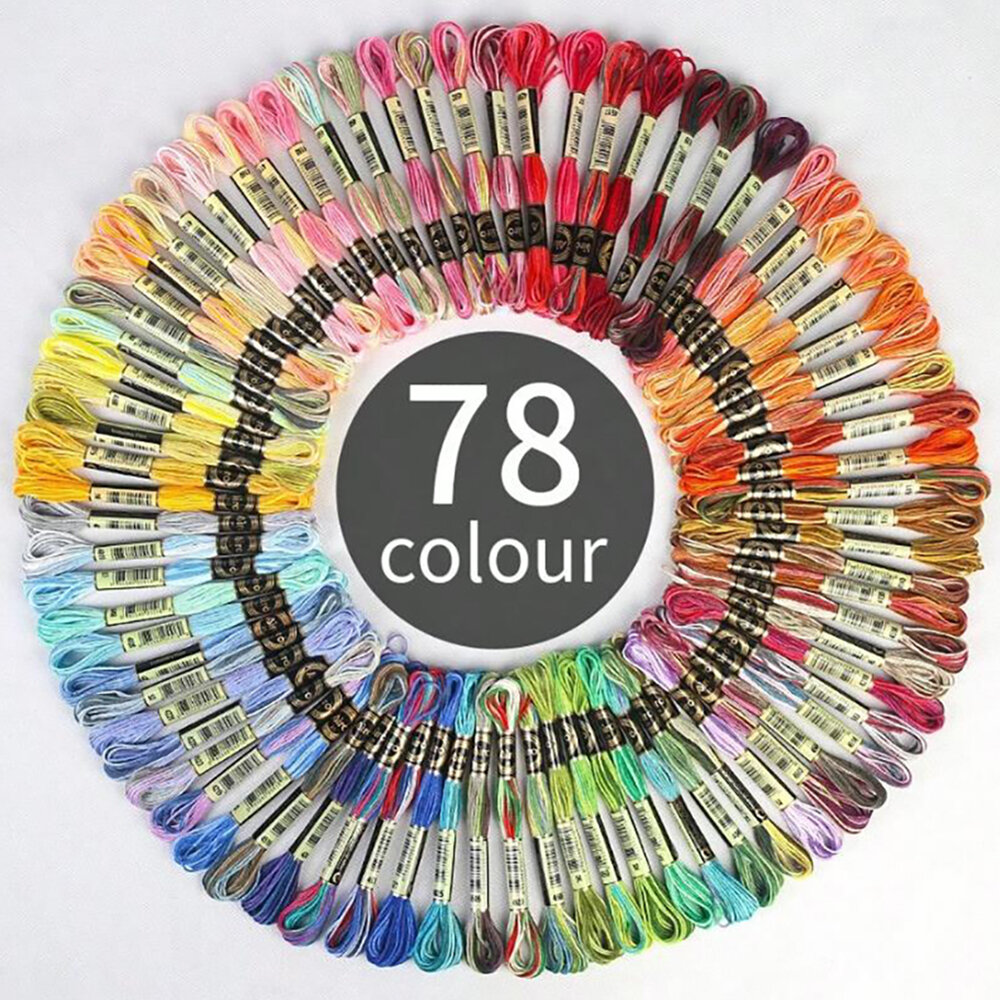 ด้ายปักครอสติช 24/78 สี ยาว 8 เมตร ด้ายปักไล่เฉดสี สำหรับงานปักผ้า งานเย็บปักถักร้อย DIY สี DMC