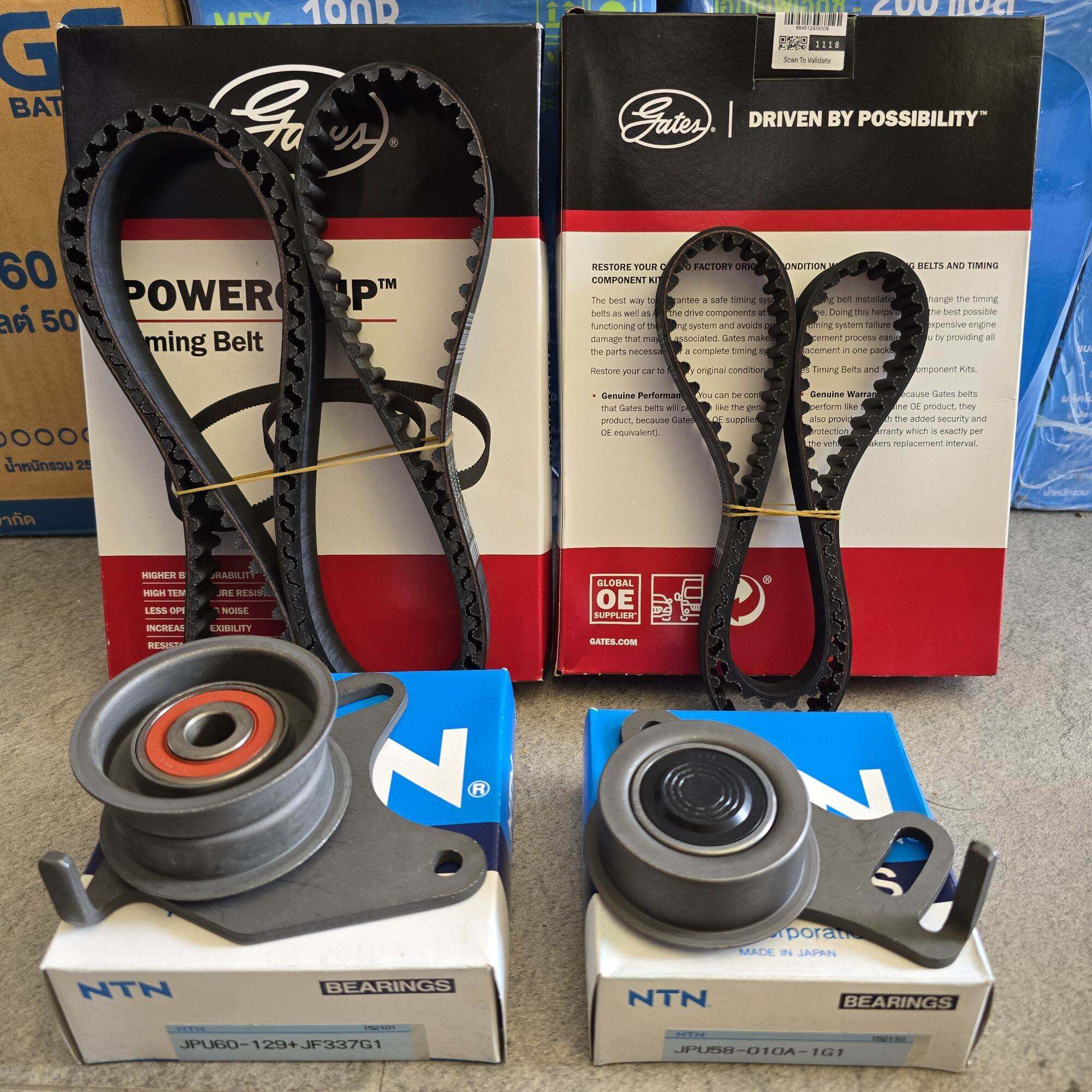 NTN NTN GATES GATES ชุดลูกรอกดันสายพานราวลิ้น รอกเล็กNTNแท้1ตลับ รอกตัวใหญ่NTNแท้1ตลับ สายพานราวลิ้น163ฟันGatesแดงแท้1เส้น # สายพานปั๊ม99ฟันGatesแดงแท้1เส้น # MITSUBISHI มิตซูบิชิ L200 สตราด้า K64T ไททั่น 4D56 # ถ่ายจากของจริง ราคา 1,900 บาท*ส่งฟรี