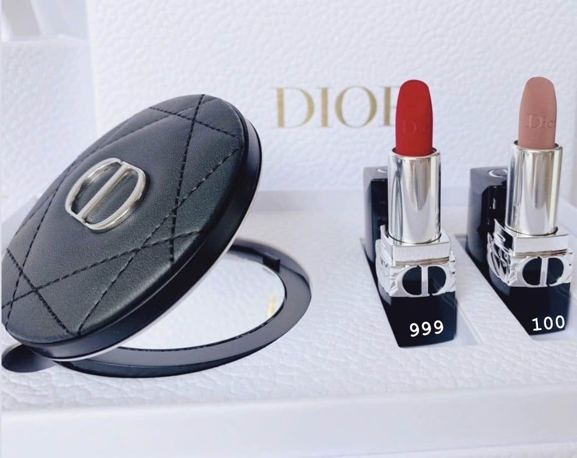 ✨ Dior ชุดเครื่องสําอางลิปสติก เนื้อกํามะหยี่ สี 999 และ สี 100