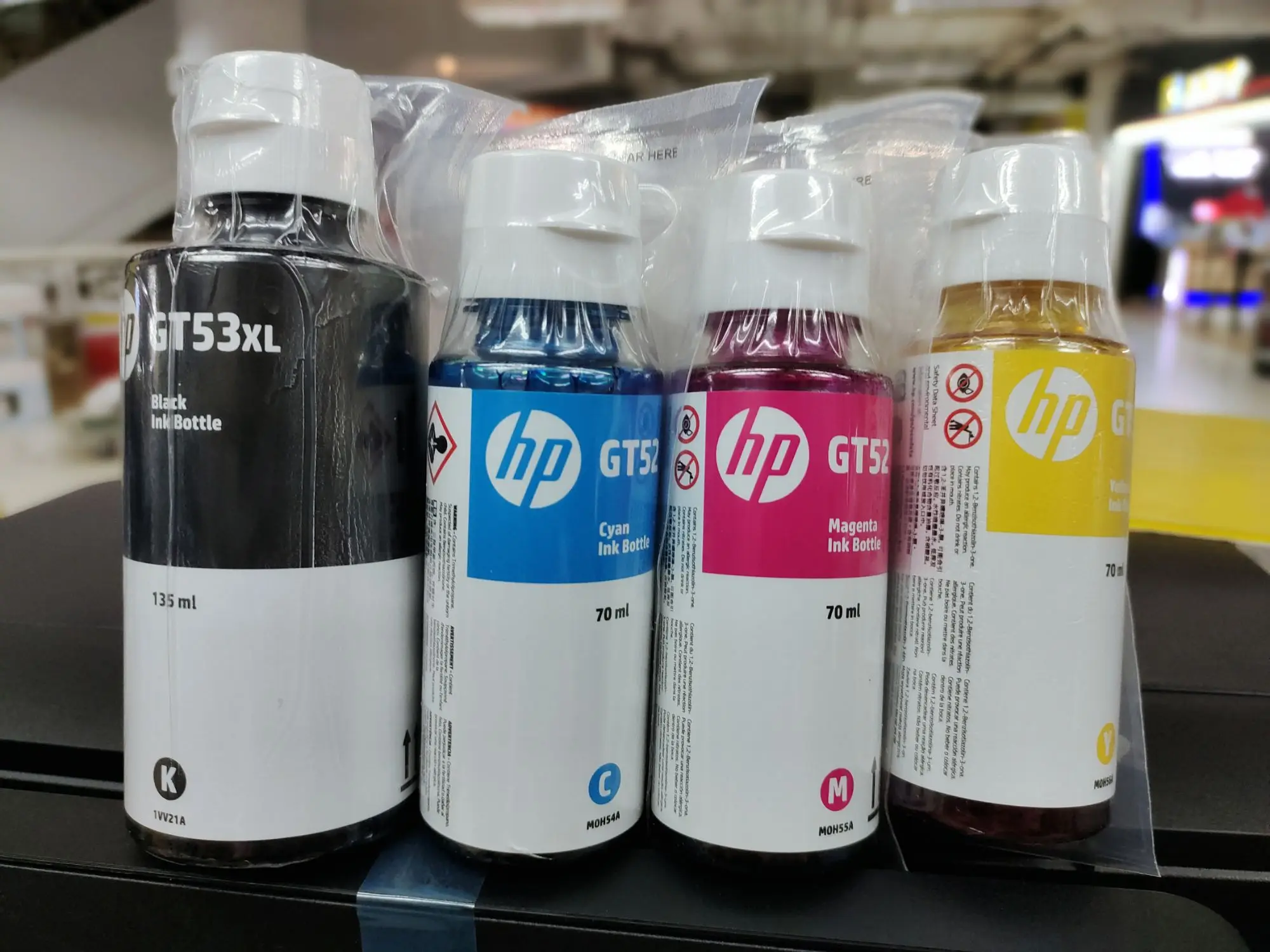 หมึกแท้ HP GT53 XLดำ, GT52 สี C, M, Y **ไม่มีกล่อง**ของแท้100% **สินค้ามีหลากหลายตัวเลือก