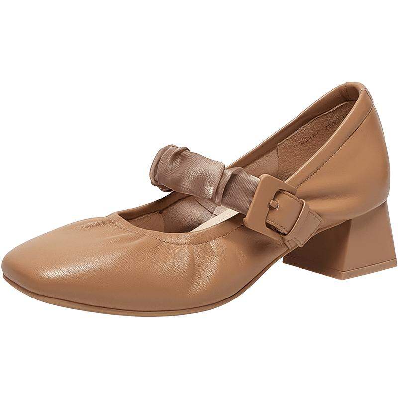 BASTO | Thick Heel French Mary Jane Shoes ราคา 3,648 บาท*ส่งฟรี