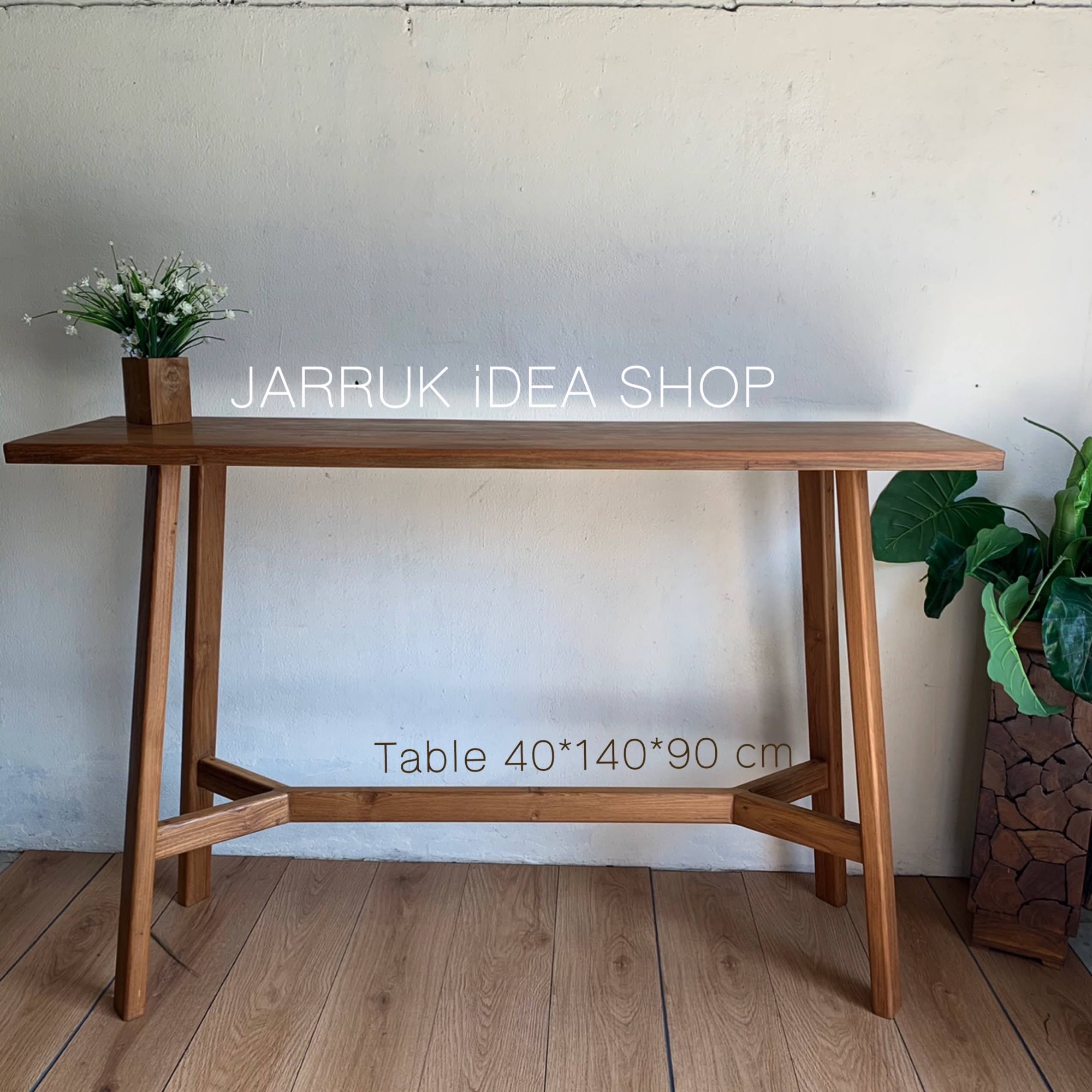 โต๊ะ โต๊ะบาร์ โต๊ะบาร์ไม้ โต๊ะบาร์ไม้สัก ขนาด 40*140*90cm เฉพาะโต๊ะ1ตัว