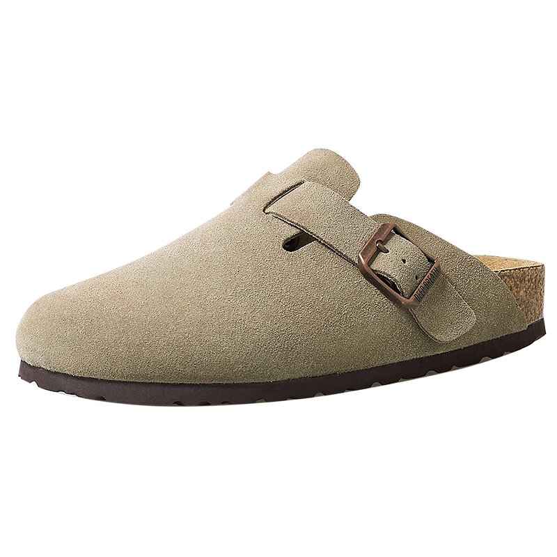 DEEP BREATH | Deep Breath Women's Shoes Real Suede Velvet Surface Heightening Birkenstyle Slip-On Round Toe Flat Heel Casual Footwear ราคา 3,587 บาท*ส่งฟรี