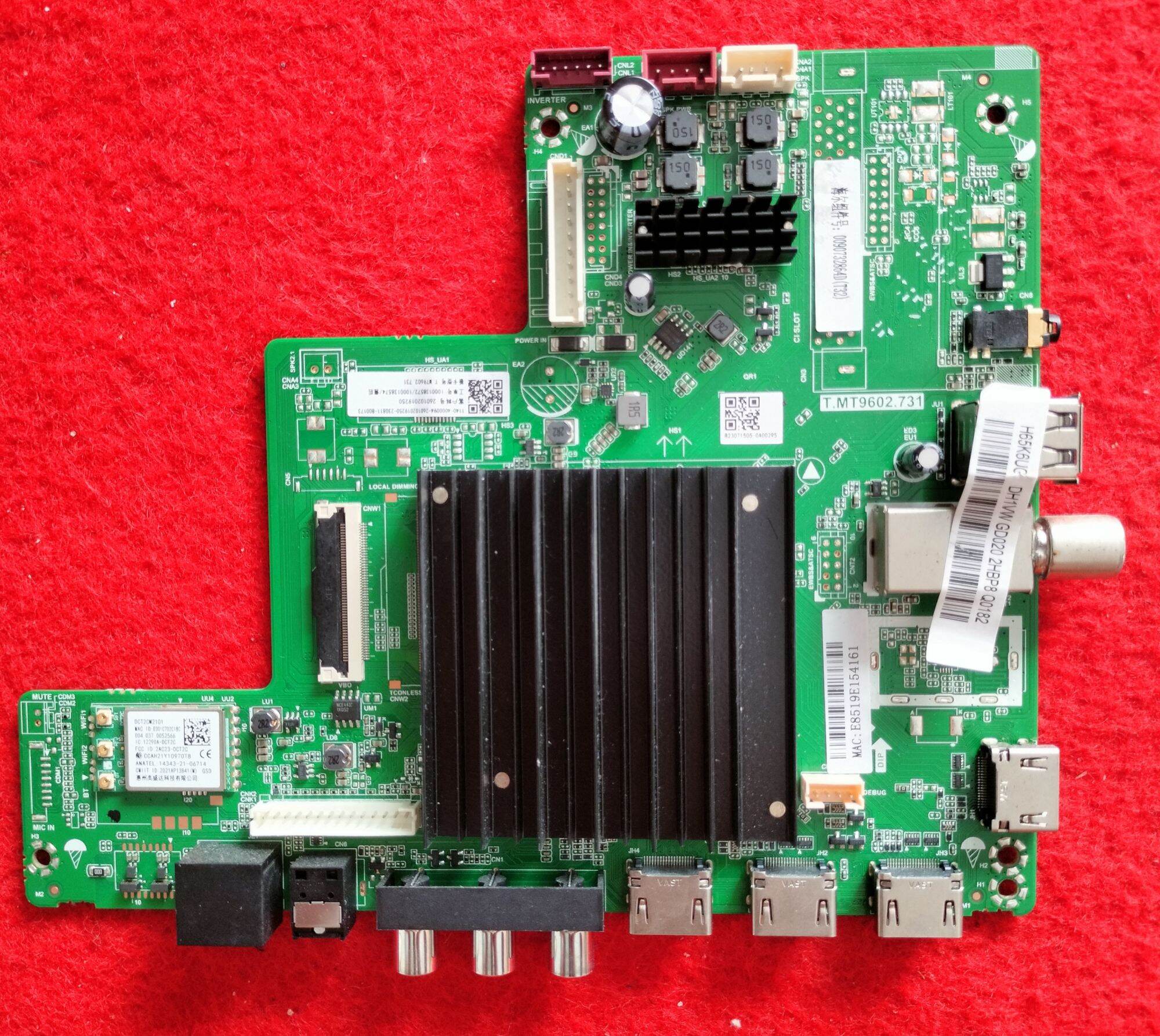 Haier H65K6Ug Tv Motherboard, T.Mt9602.731 Motherboard, Genuine, 100% Removed, Second Hand, Beautiful Condition, Tested before Sending. ราคา 1,880 บาท*ส่งฟรี