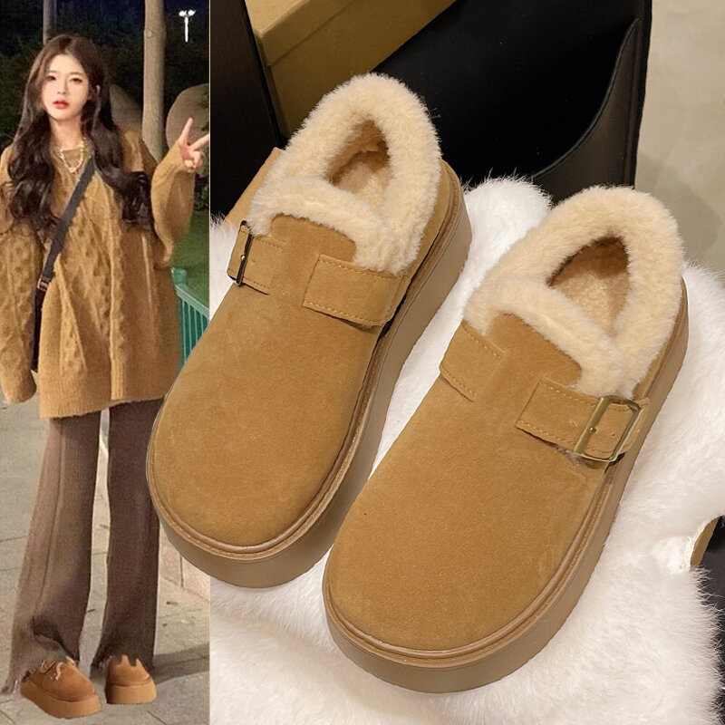 YOUMAIXUAN | Warm Fur Winter Slip-On Women's Cotton Shoes ราคา 3,529 บาท*ส่งฟรี