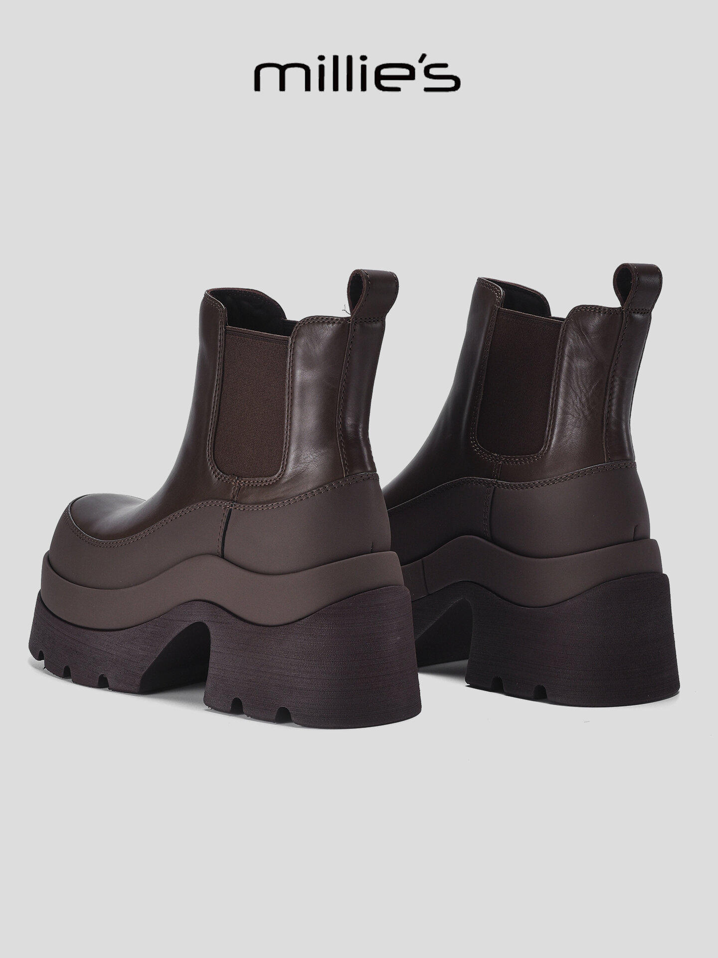 MILLIE'S | Warm and Leather Material Ankle Boots ราคา 10,390 บาท*ส่งฟรี