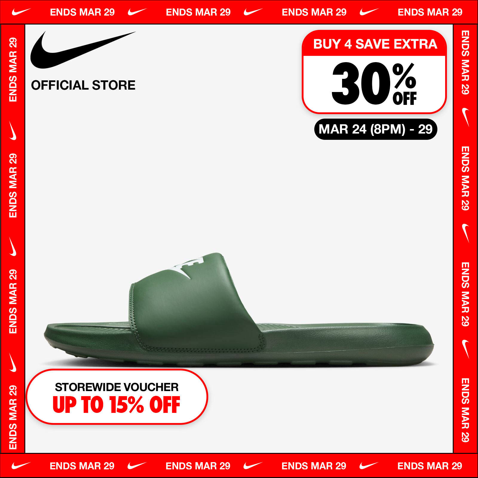 Nike Men's Victori One Slide Shoes - Fir ราคา 1,100 บาท*ส่งฟรี