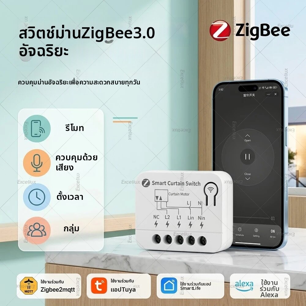 ซิกบีสมาร์ทสวิตช์ม่านอัจฉริยะโมดูลสวิตช์ม่านม้วนเบรกเกอร์สมาร์ทออโตเมชั่นสำหรับ TUYA สมาร์ทไลฟ์ โฮม ผู้ช่วย Zigbee2MQTT ราคา 298 บาท*ส่งฟรี