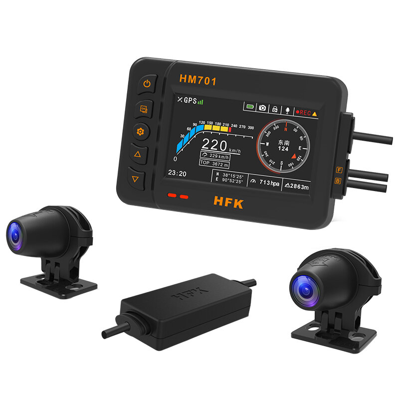 HFK | Motorcycle HD Waterproof Dual-lens Dash Cam ราคา 8,511 บาท*ส่งฟรี