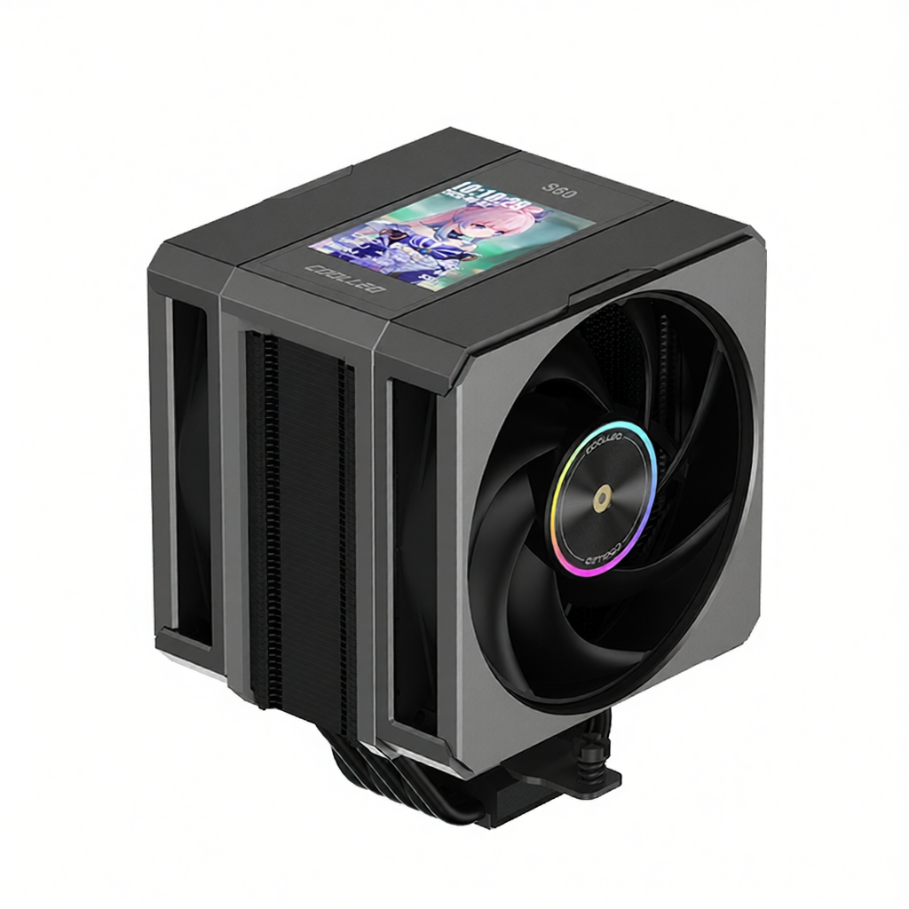 coolleo | 6 Heatpipes Single Tower Dual Fans Cooling Radiator 2.8 Inch IPS Display ราคา 2,590 บาท*ส่งฟรี