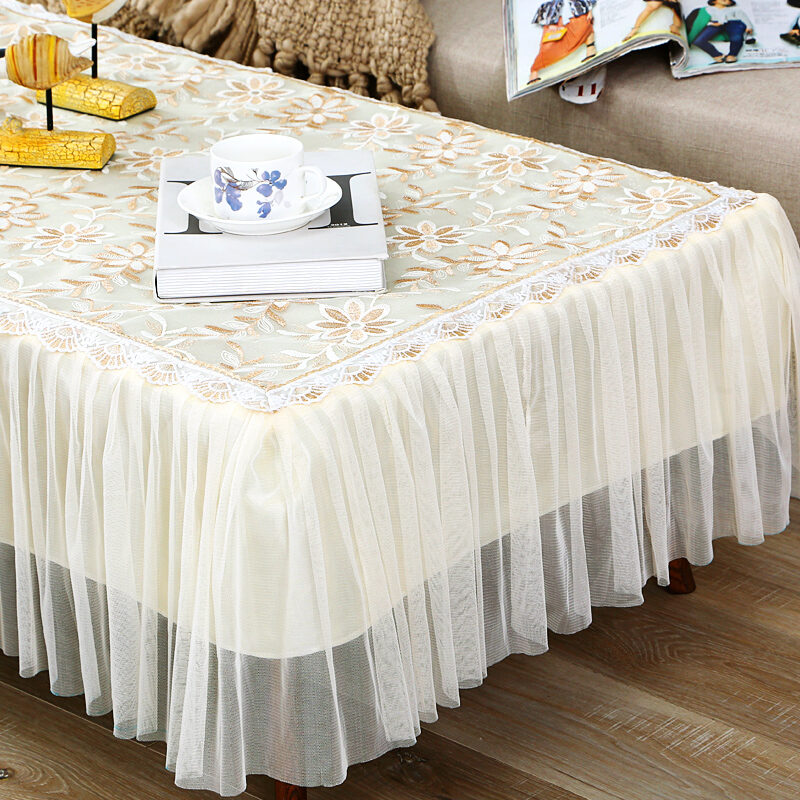 Teapoy Table Tablecloth Lace Teapoy Table Pad TV Hood
