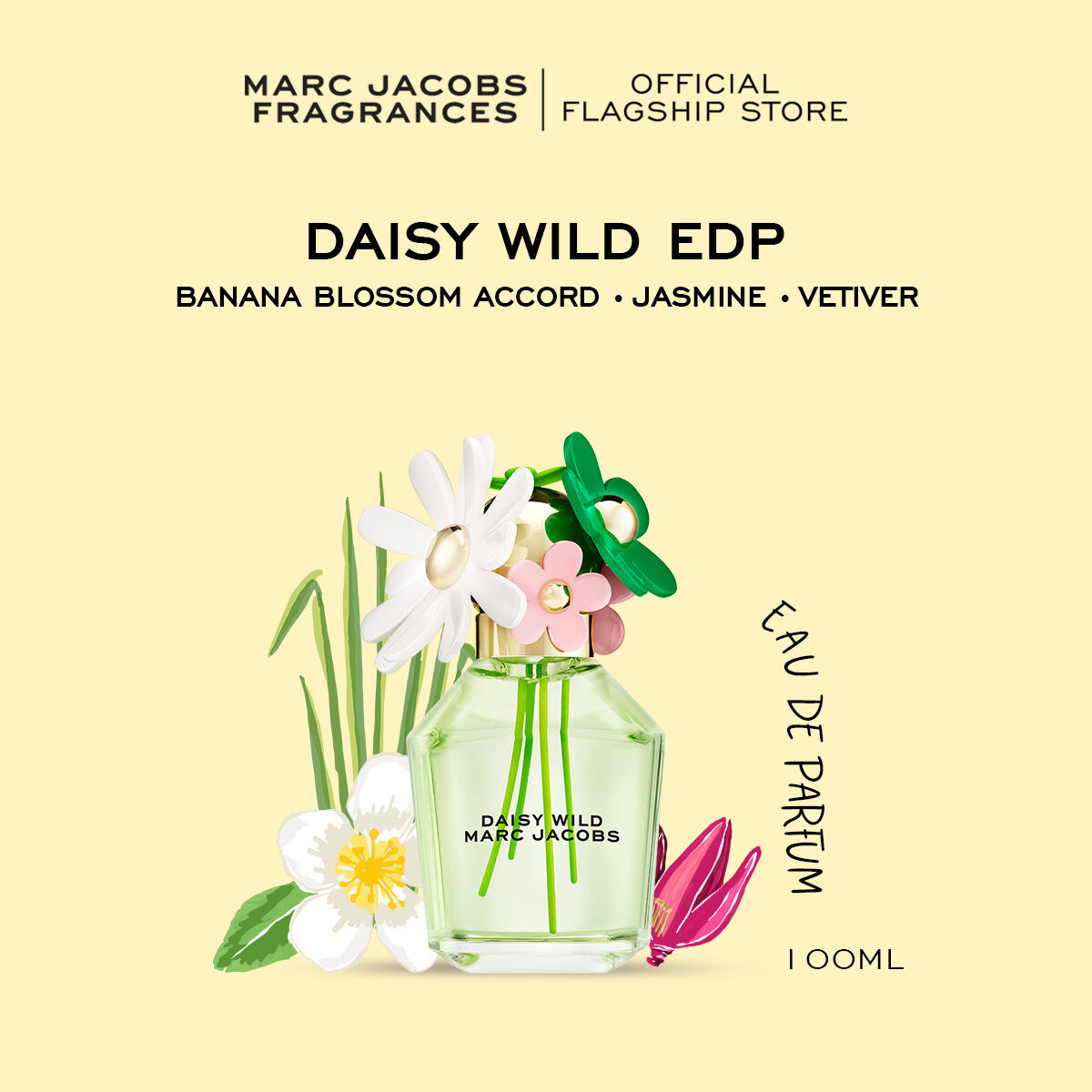 Marc Jacobs Fragrances Daisy Wild Eau De Parfum 100ml *Can Engrave 7 Letters. ราคา 6,180 บาท*ส่งฟรี