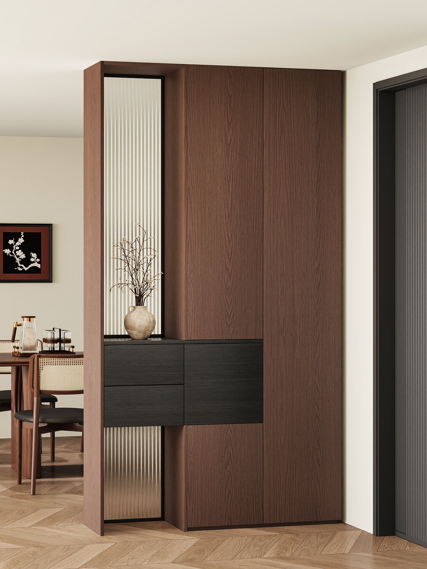 PAMEDI | French Style Vintage Practical Wooden Screen Partition Cabinet ราคา 16,476 บาท*ส่งฟรี