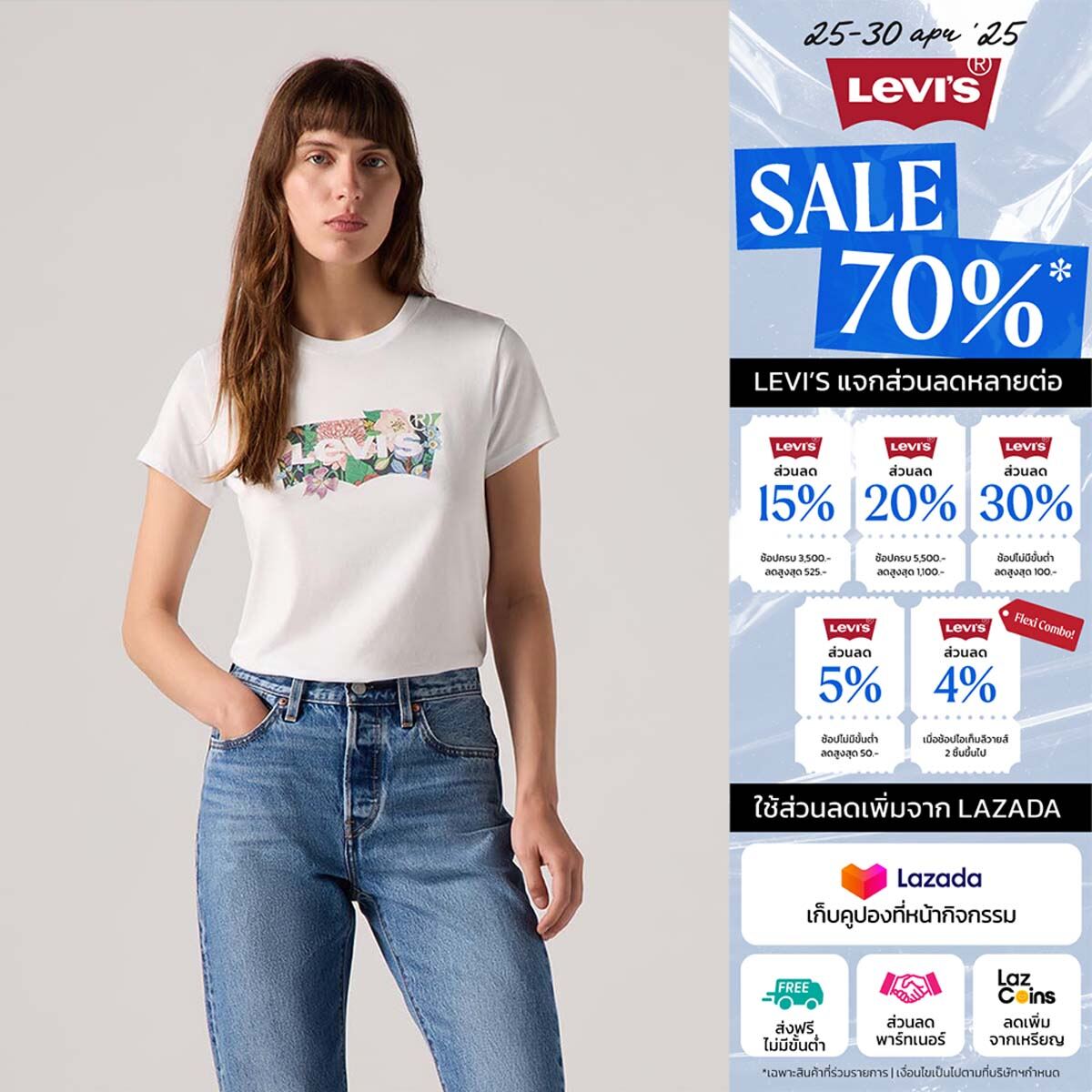 เสื้อยืดผู้หญิง Levi's® Women's Perfect T-Shirt ราคา 632 บาท*ส่งฟรี