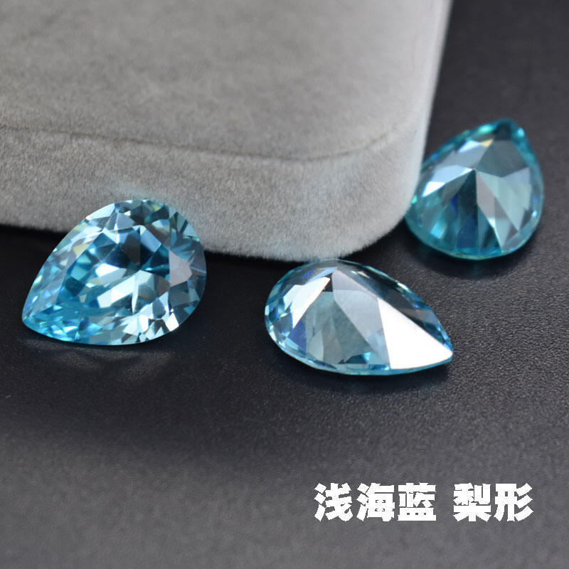 5A 浅海蓝รูปทรงหยดน้ำอัญมณีแหวนต่างหูเม็ดเดี่ยวจี้เพชรหลักหิน SAPPHIRE อัญมณีต่างหูเพชรสีฟ้าโทแพซ