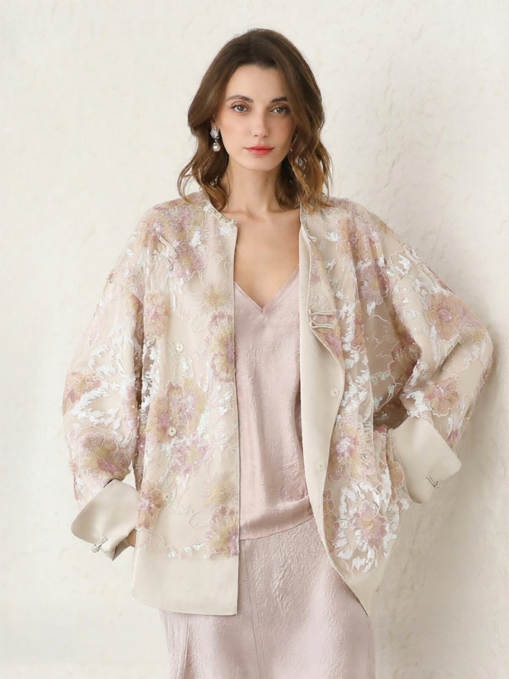 COCOBELLA | Luxury Sequin Embroidered Chinese Style Blouse ราคา 6,344 บาท*ส่งฟรี