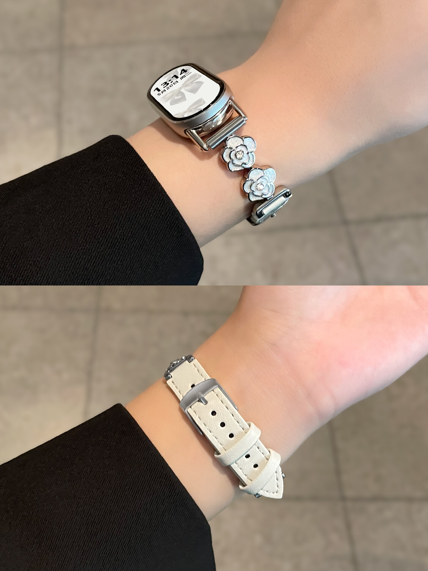 psnld | Elegant Leather With Camellia Watch Band For Xiaomi Smartbands ราคา 320 บาท*ส่งฟรี