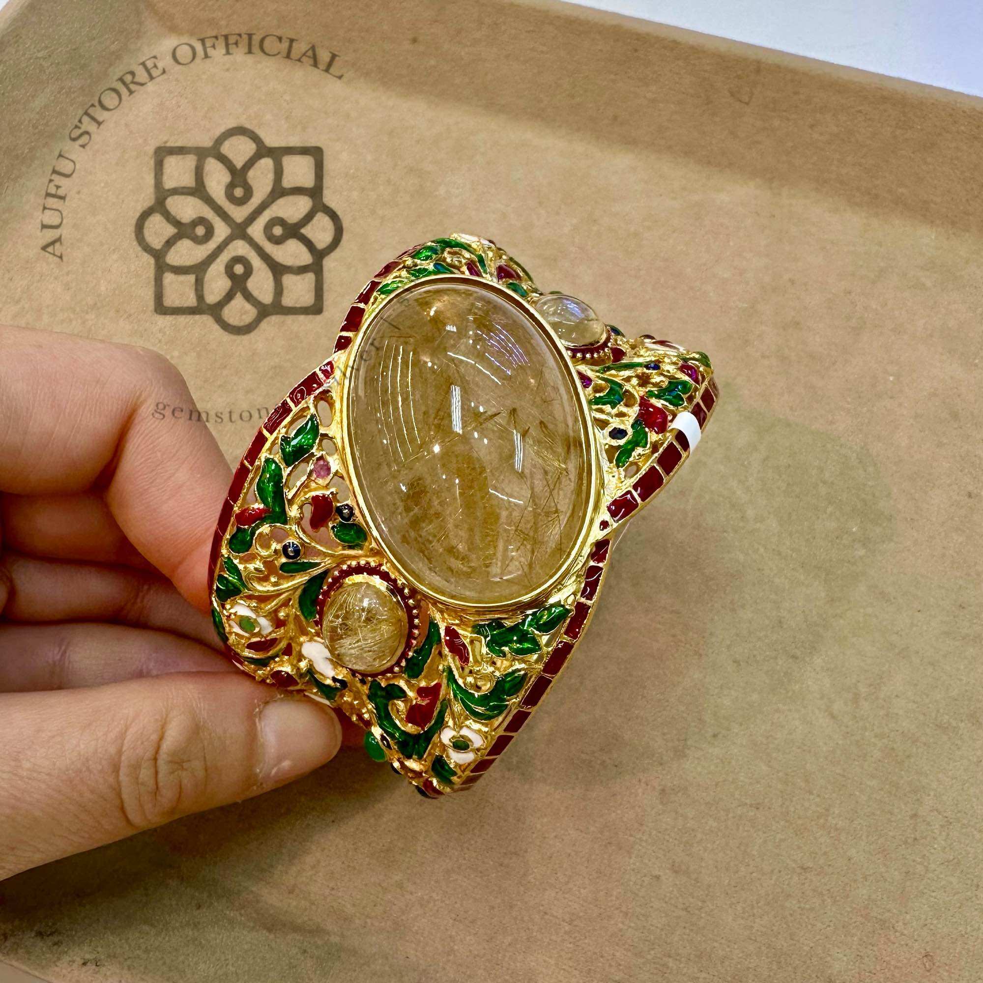 🔥 Bracelet, Genuine Gemstone Bracelet, Gold Thread, Graded, Meticulously Crafted, Plated with 24K Gold. Comes with Aufu Store Warranty Certificate. ราคา 28,990 บาท*ส่งฟรี