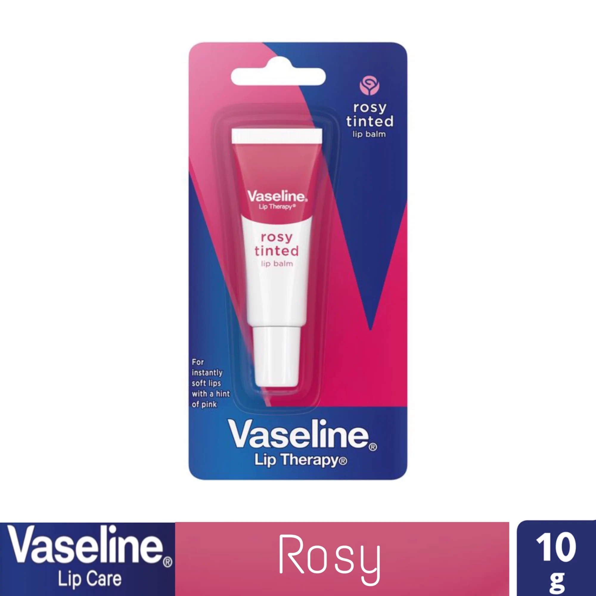 Vaseline Rosy Tinted Lip Balm 10 g.วาสลีน โรซี่ ทินท์ ลิปบาล์ม 10 กรัม(สีชมพู)
