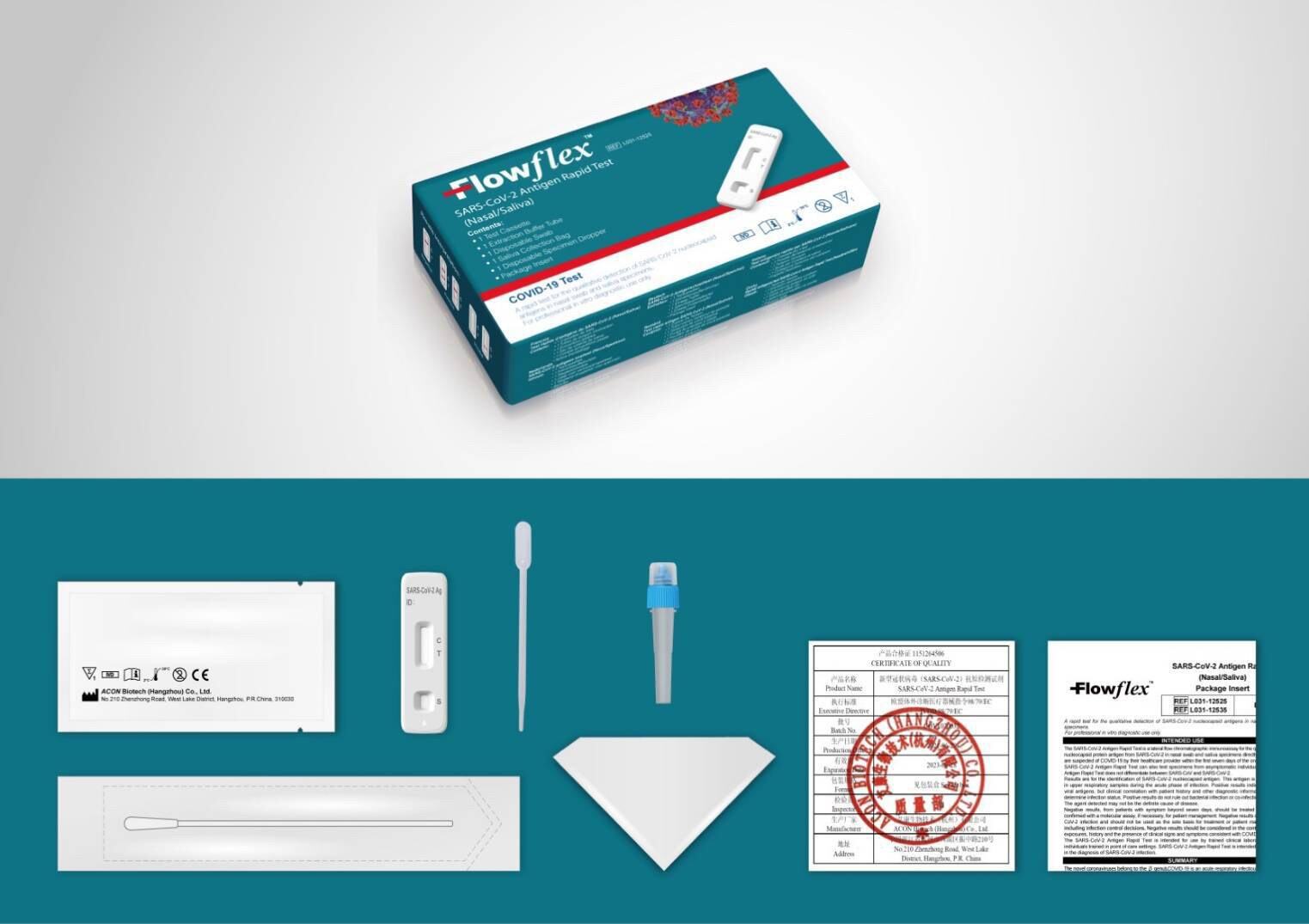 [20 เทส] Flowflex 2in1🔥ส่งด่วน ชุดตรวจ ได้ทั้งจมูกและน้ำลาย 👍พร้อมส่ง 1 ...