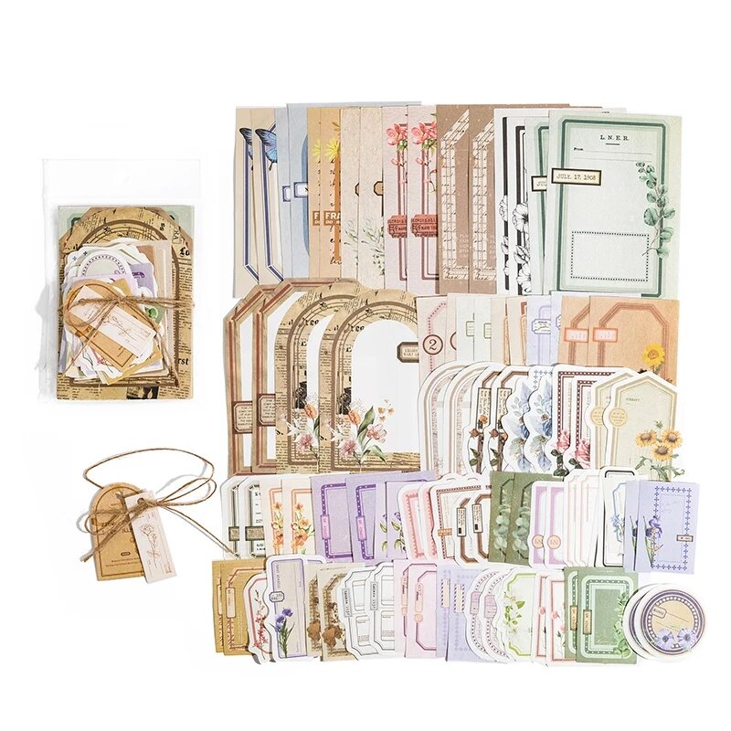100 ชิ้น/แพ็คตกแต่งสมุดภาพ Vintage วัสดุกระดาษ Combo ชุด DIY ขยะ Journal Collage อัลบั้มภาพ Retro พื้นหลังกระดาษ