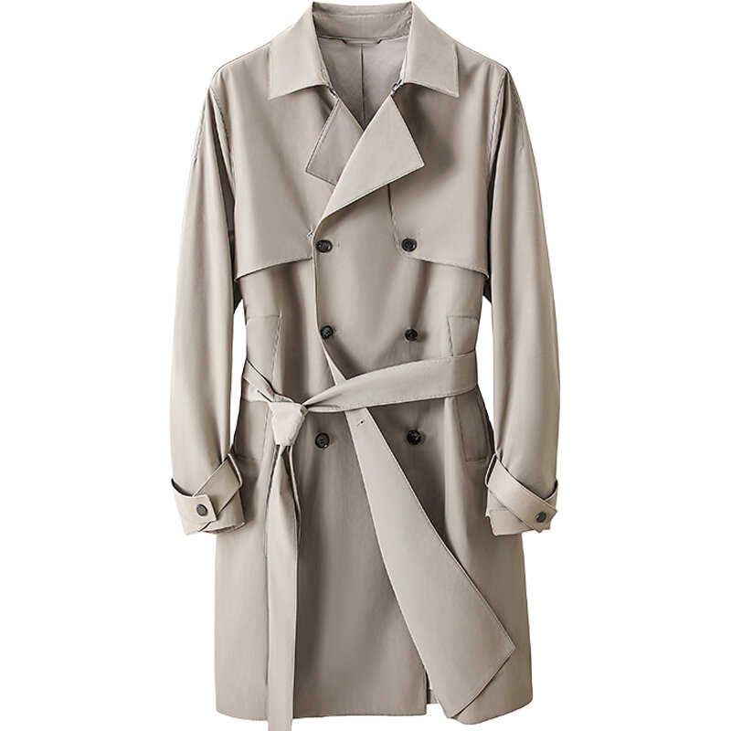 JIUWU | Lightweight Business Double-Breasted Windbreaker Coat ราคา 4,280 บาท*ส่งฟรี