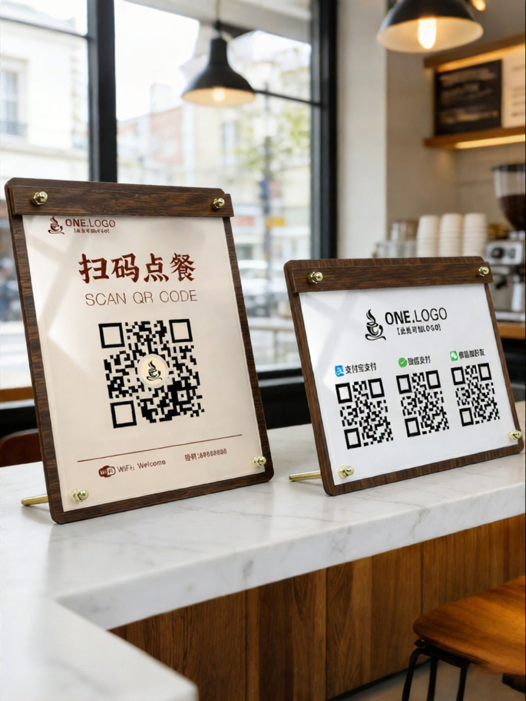 QIANGBIAO | Scan and Order QR Code Display Stand Desk Top ราคา 227 บาท*ส่งฟรี