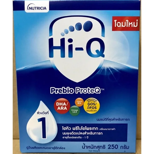 นมผง HI-Q พรีไบโอ Prebio ProteQ สูตร1 , ขนาด 250 g x 12กล่อง (ยกลัง Hi Q)