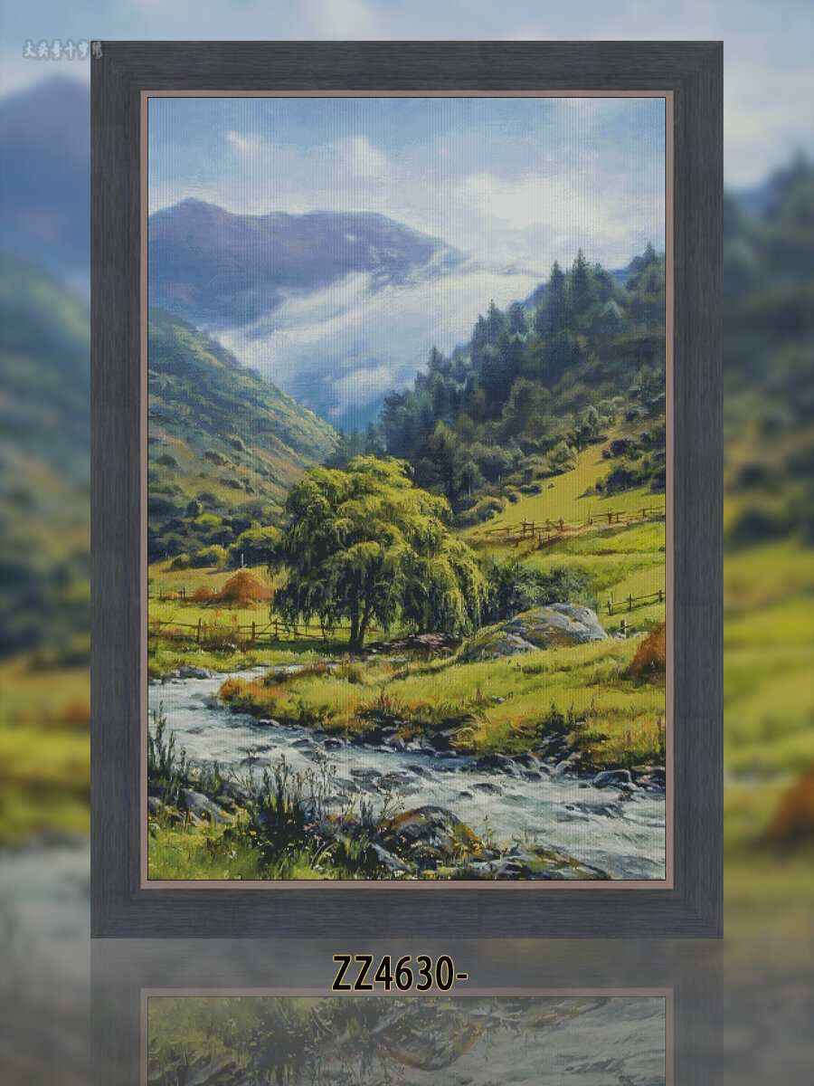 Cross Stitch Kit 2024 ใหม่ ตัดเย็บด้วยตัวเอง ห้องนั่งเล่น ห้องนอน สไตล์แนวตั้ง วิวที่สวยงาม ตกแต่งบ้าน งานฝีมือ ราคา 4,413 บาท*ส่งฟรี