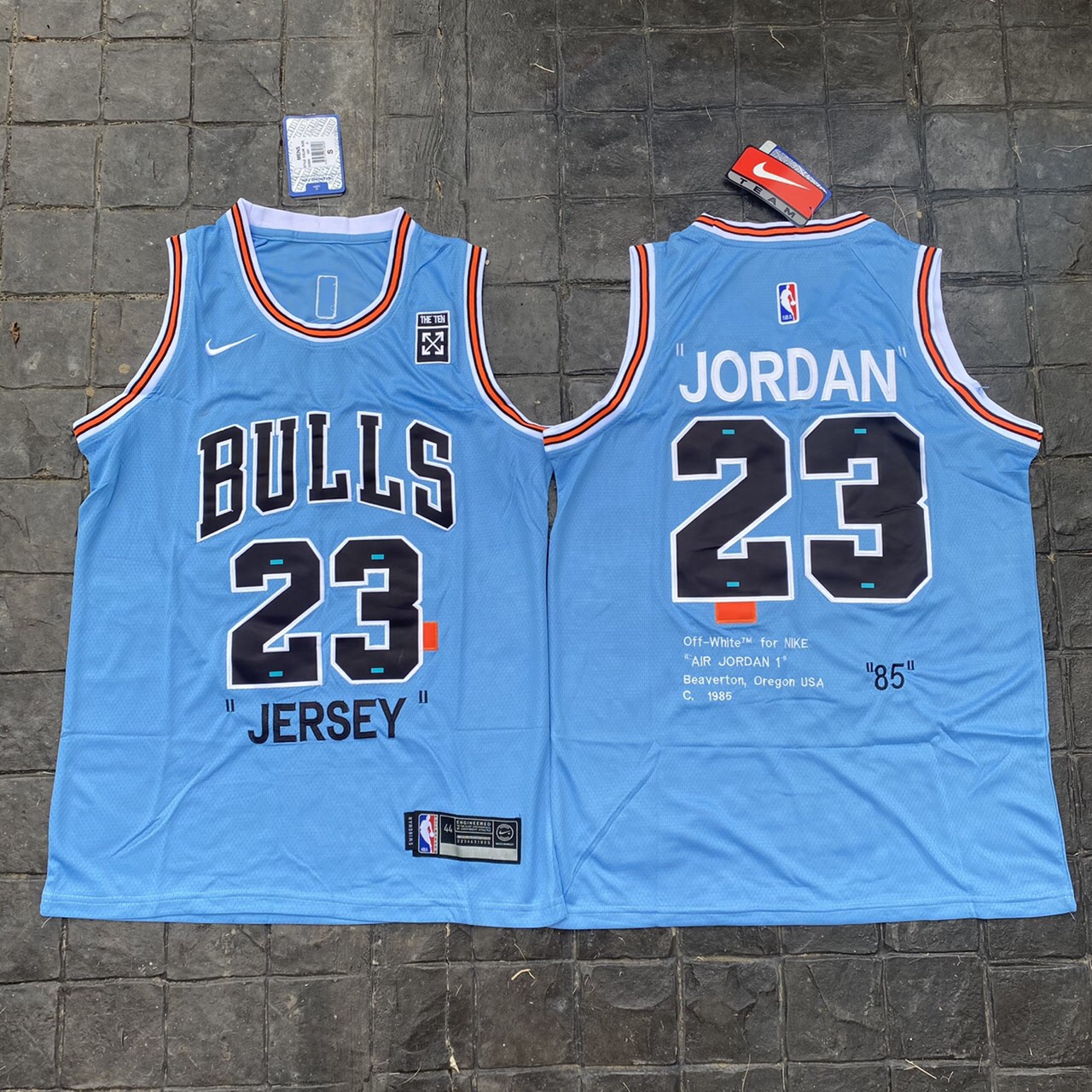 เสื้อบาสเกตบอลbasketball.jerseys(พร้อมจัดส่ง)#Bulls.OW.23.Jordan.(Blue)