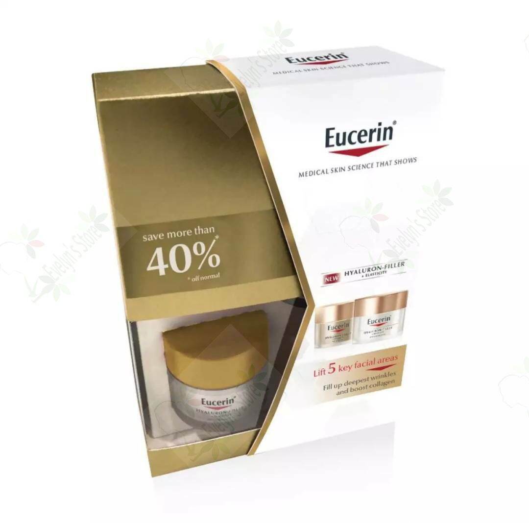 [Exp.10/2021] Euecrin Filler Elastic ยูเซอริน ไฮยาลูรอน อิลาสติก ฟิลเลอร์ เดย์20มล.+ไนท์20มล.