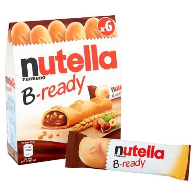 เวเฟอร์อบกรอบสอดไส้นูเทลล่า Nutella B-ready 6 ชิ้น หมดอายุ 11/2021