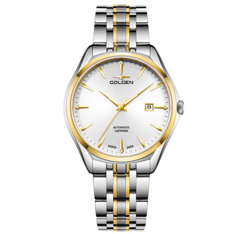GOLGEN | Couple Date Display Mechanical Watch Steel Band ราคา 23,629 บาท*ส่งฟรี
