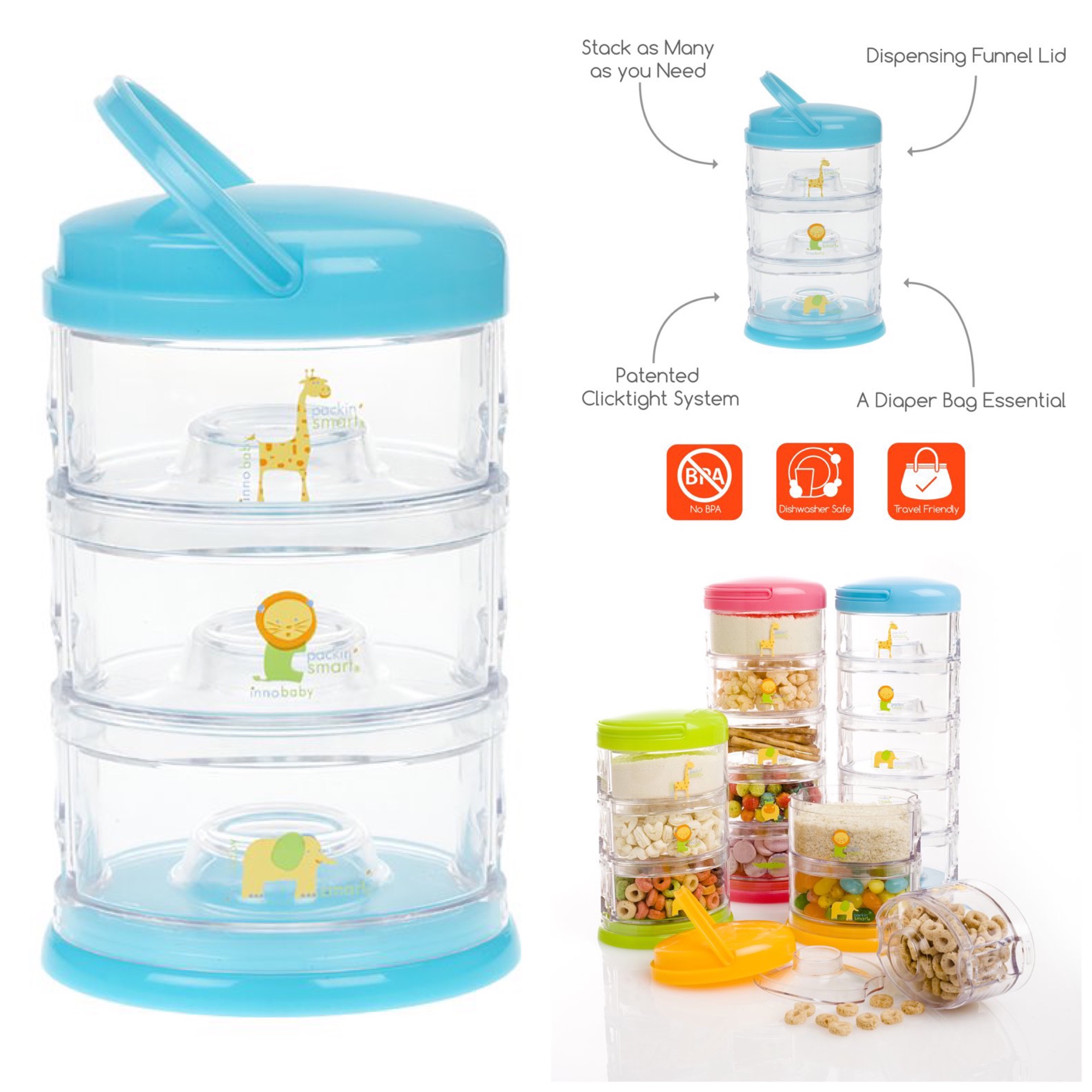 Innobaby Packin' Smart 3-Tier Stackable and Portable Storage