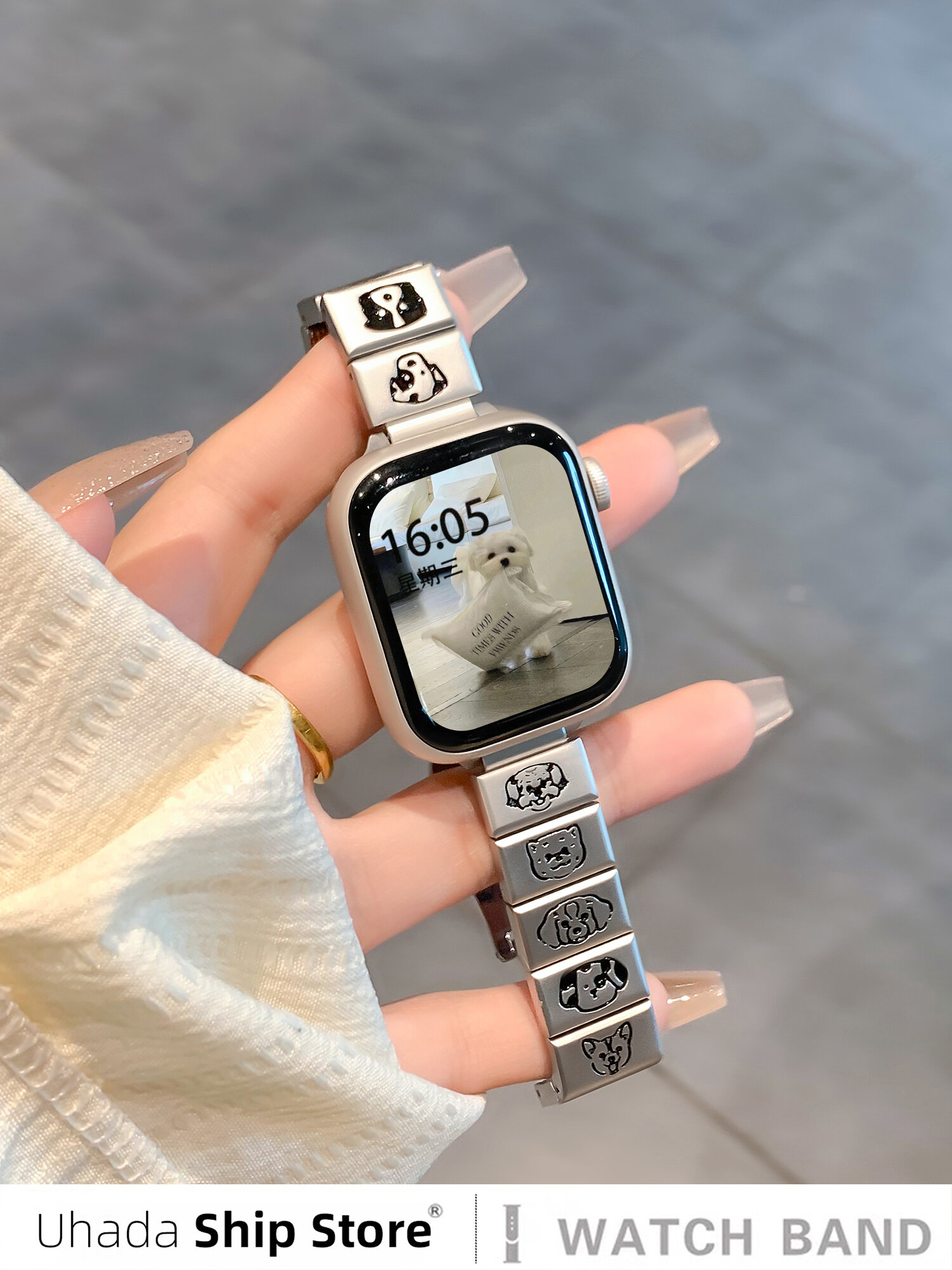 Uhada | Cute Cartoon Metal Dog Cat Design Watch Strap ราคา 332 บาท*ส่งฟรี