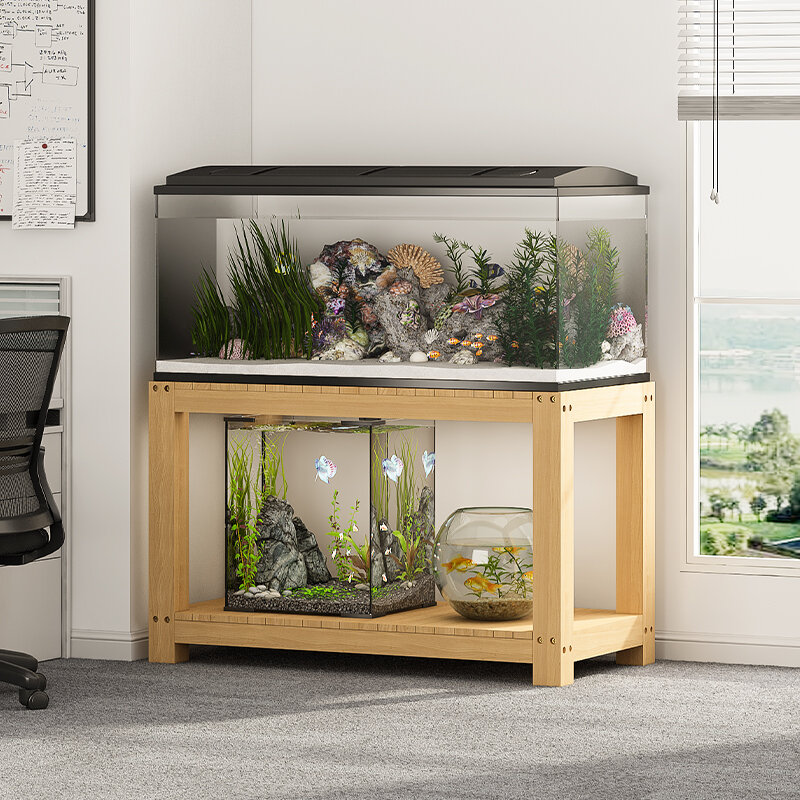 YIFANGJIAYI | Fish Tank Stand Solid Wood Storage Cabinet Multi-level Customizable ราคา 2,883 บาท*ส่งฟรี