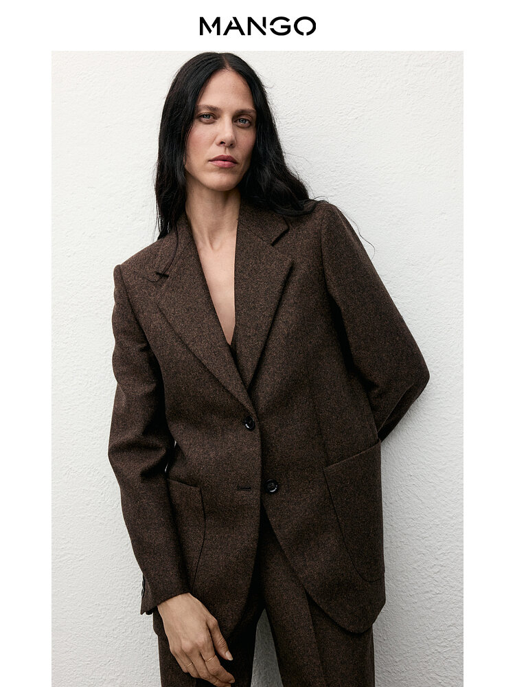 Mango | Wool Blend Casual Straight Jacket ราคา 6,527 บาท*ส่งฟรี