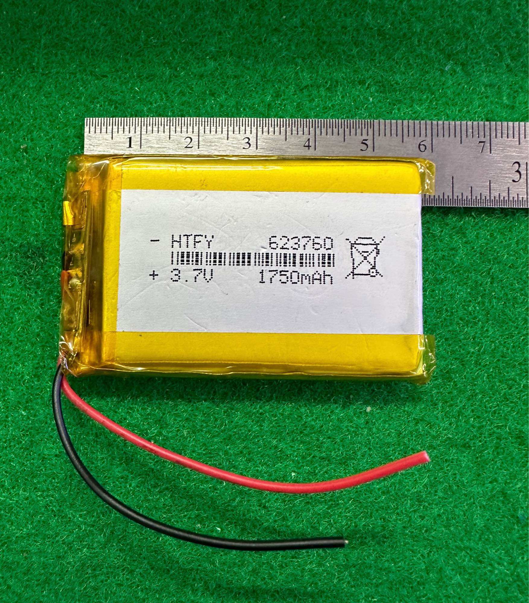 แบตเตอรี่ 3.7v 1750mah(623760) มีวงจรBMS ป้องกันการชาร์จในตัว ราคา 89 บาท*ส่งฟรี