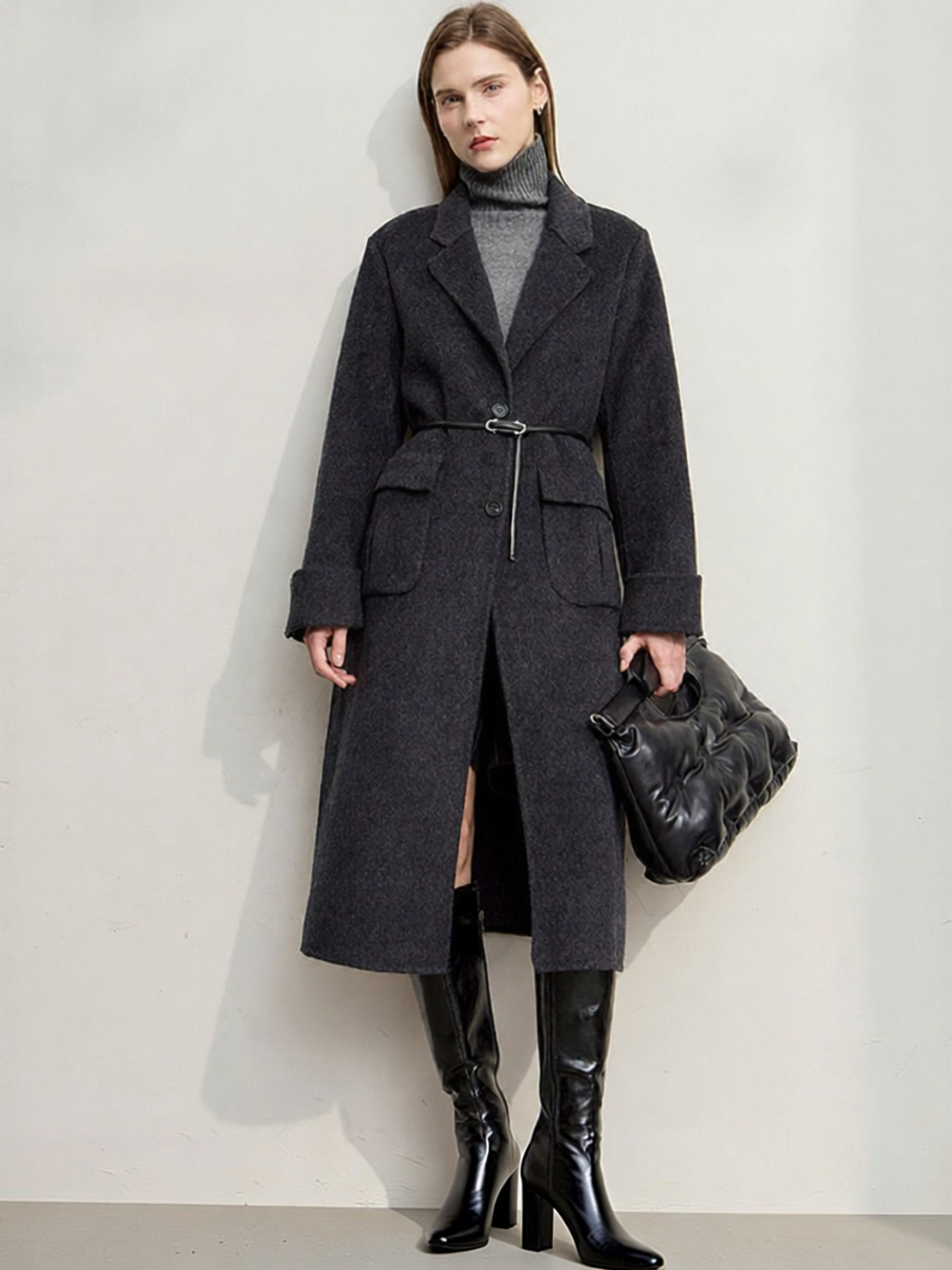 AMII | Elegant Old Money Style Double Faced Wool Coat ราคา 6,974 บาท*ส่งฟรี