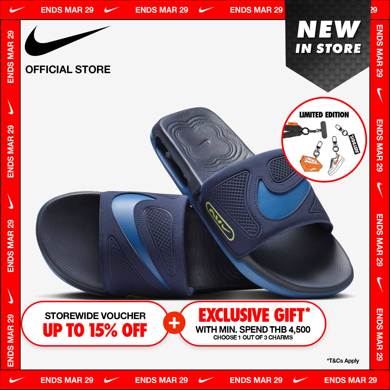 Nike Men's Air Max Cirro Slide Shoes - Midnight Navy ราคา 1,800 บาท*ส่งฟรี
