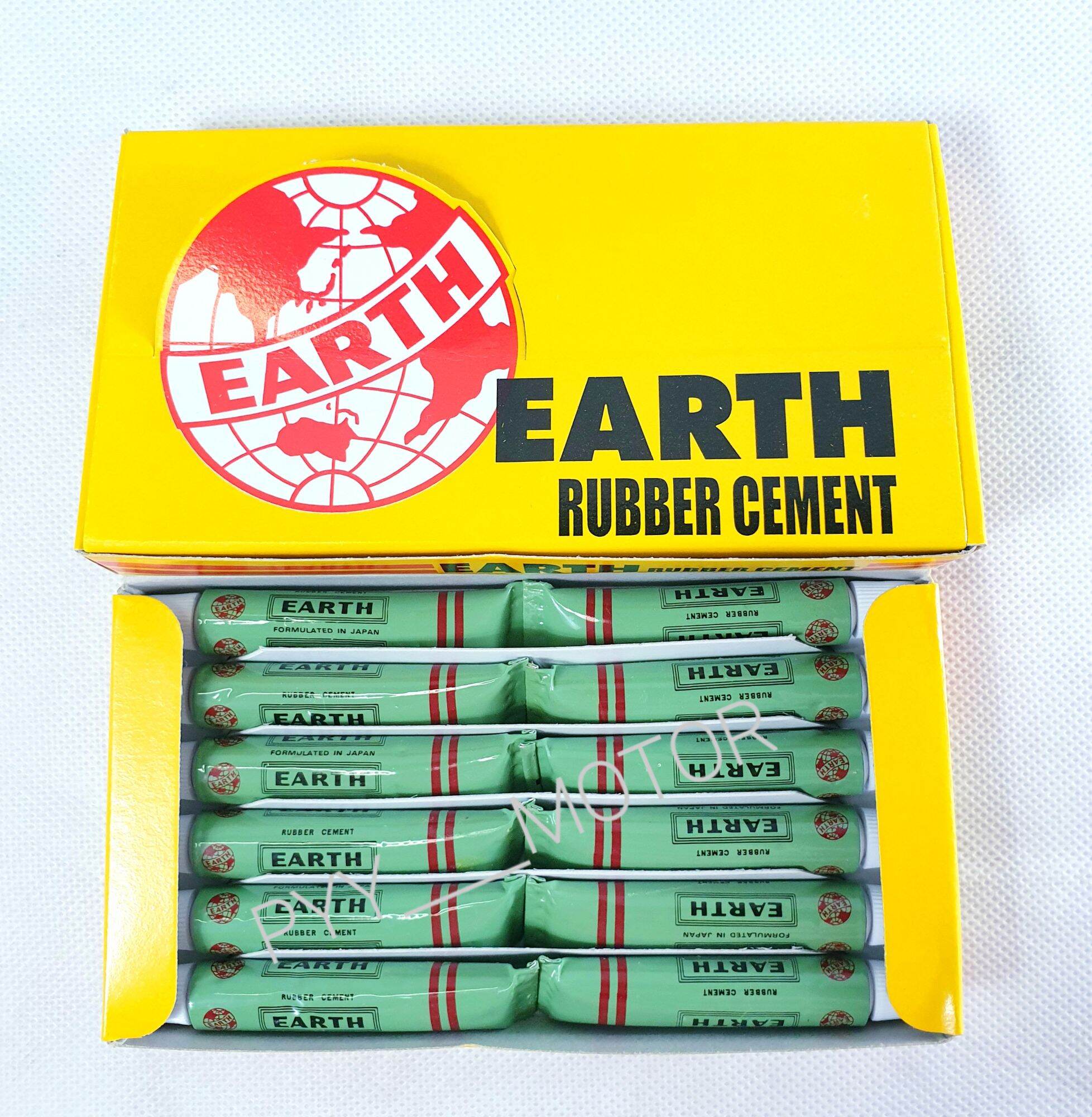 ยกกล่อง❗ (12หลอด) EARTH RUBBER CEMENT ยางน้ำหลอด , กาวปะยาง อย่างดี