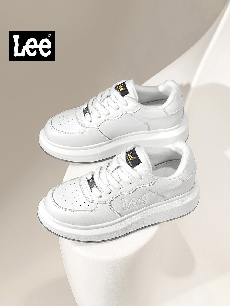 [Lee(ลี) | Leather Casual Shoes Thick Sole Fleece Lined White Shoes,Lee(ลี) | Leather Casual Shoes Thick Sole Fleece Lined White Shoes,] ราคา 3,899 บาท*ส่งฟรี