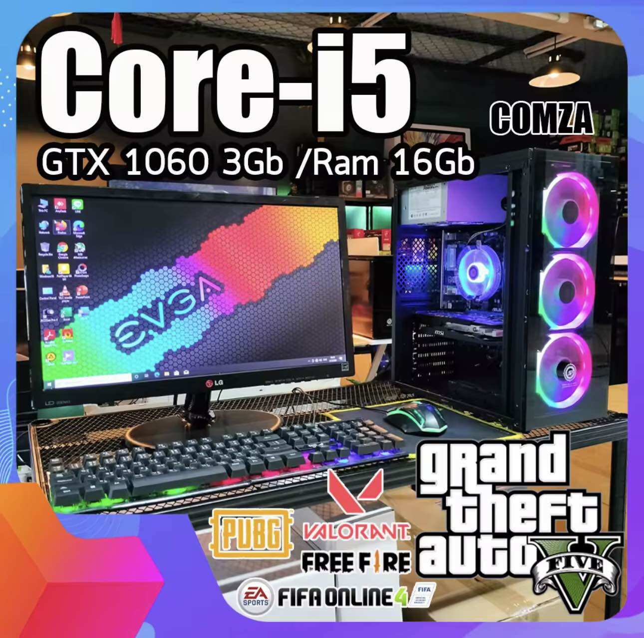 Comza คอมพิวเตอร์ ครบชุด พร้อมใช้ Core-i5 GTX 1050Ti 4Gb Ram 8Gb ทำงาน ตัดต่อ ...