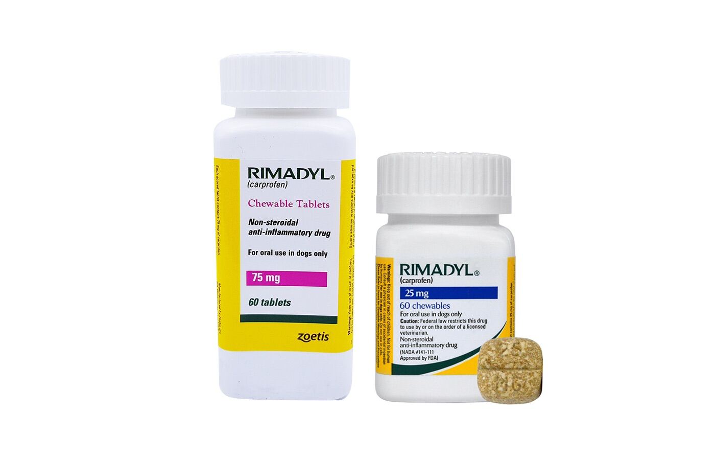 10 เม็ด แถม 1 แบ่งขาย RIMADYL ไรมาดิล 25 MG. และ 75 MG. ลดอักเสบ ลดปวด ...