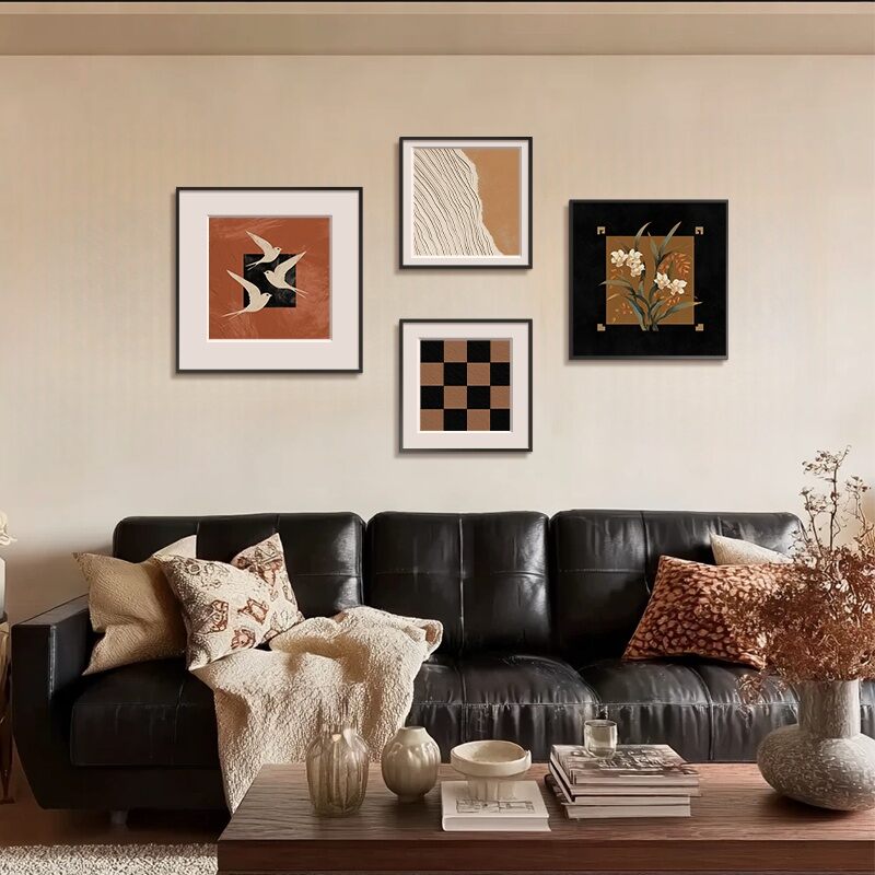 YIBIYIHUA | Vintage Style Luxury Living Room Decorative Wall Art Set of 4 Panels ราคา 2,129 บาท*ส่งฟรี