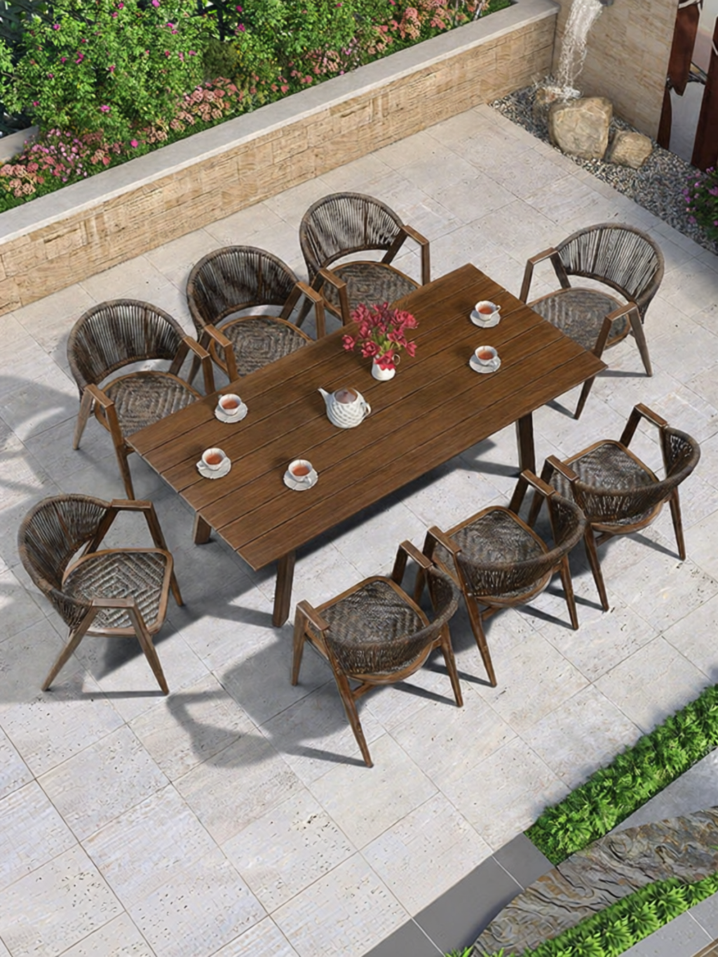 ZIYEYANGTAI | Modern Minimalist Water-resistant Sun-proof Outdoor Garden Dining Set