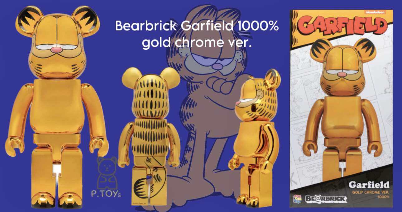 その他 BE@RBRICK GARFIELD GOLD CHROME Ver.1000% Bearbrick Garfield (Gold Chrome Version) 1000% by Medicom