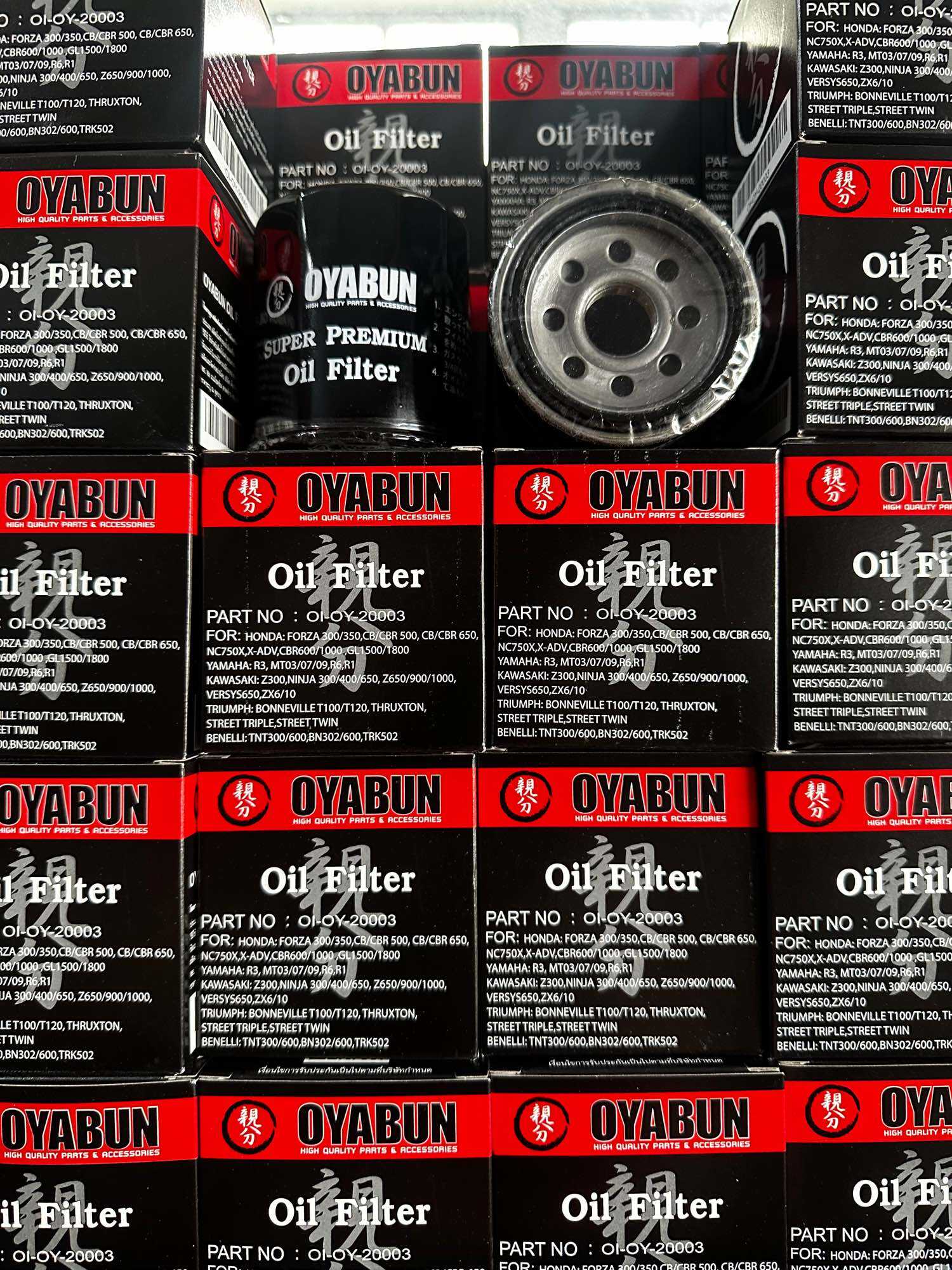 กรองน้ำมันเครื่อง OYABUN สำหรับรถ HONDA , YAMAHA , KAWASAKI , BENELLI , TRIUMPH ราคา 139 บาท*ส่งฟรี