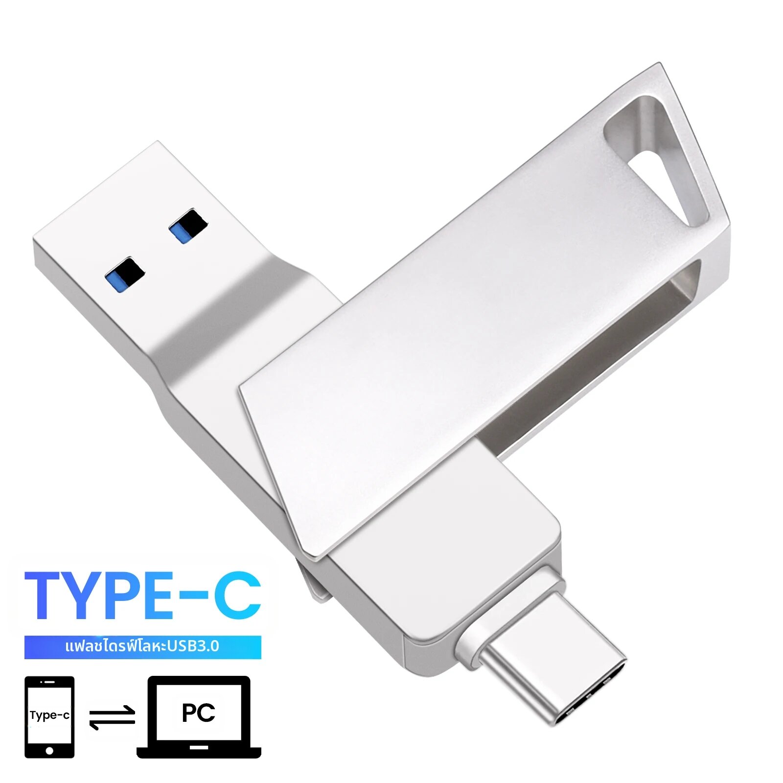 jaster | แฟลชไดรฟ์ USB 3.0 แบบ TYPE-C ความจุ 128GB ยูเอสบี-ซี เพนไดรฟ์ 64GB มินิเพนไดรฟ์โลหะ 64GB ของขวัญธุรกิจสุดสร้างสรรค์ เมมโมรี่ดิสก์ 32GB 16GB 8GB ราคา 286 บาท*ส่งฟรี